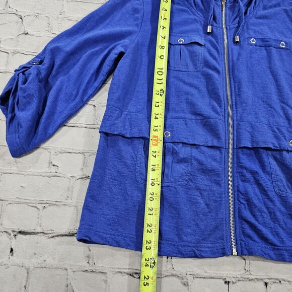 Zenergy By Chico’s Jacket Full Zip Hoodie Lightweight Blue WOMENS SIZE 0 (XS) - Picture 2 of 10